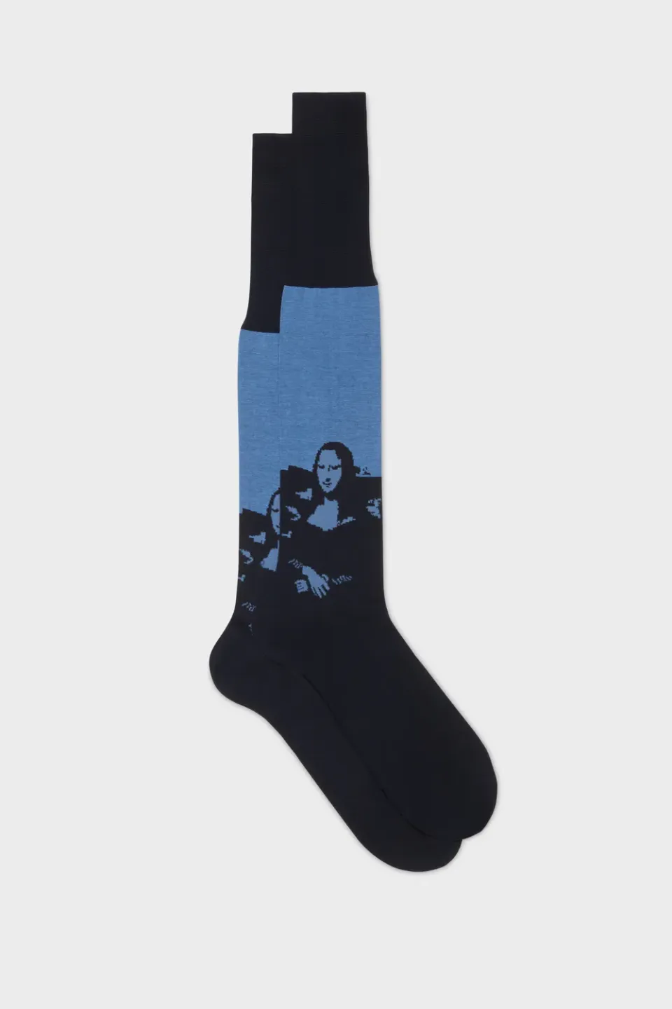 Bresciani Icon Art Gioconda strømper navy bomuld