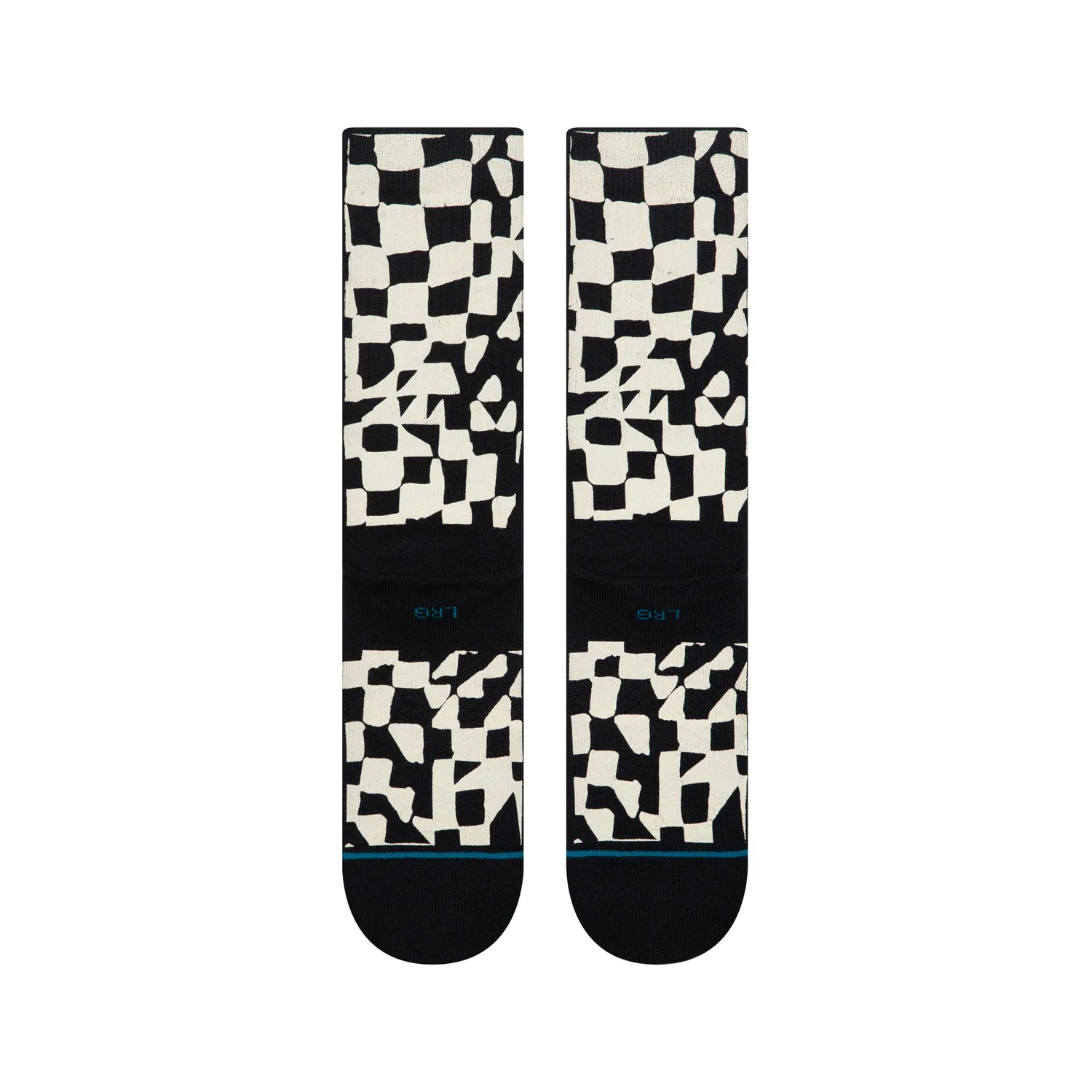 Stance Wave Check Crew strømper sort bomuld medium