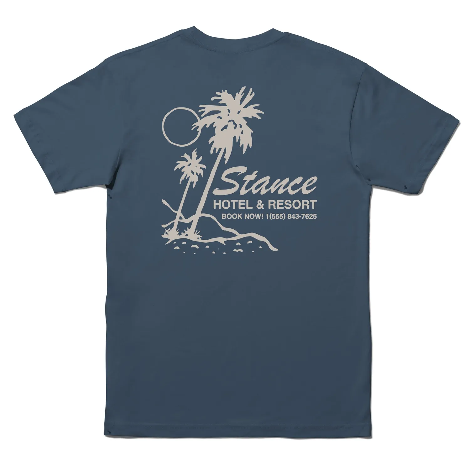 Stance Resort T-shirt havblå 100% bomuld
