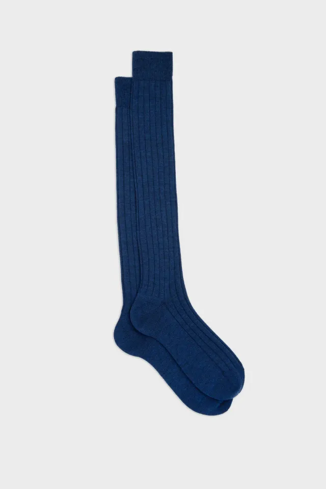 Bresciani Essentials Lupo herresokker blå uld 1 par