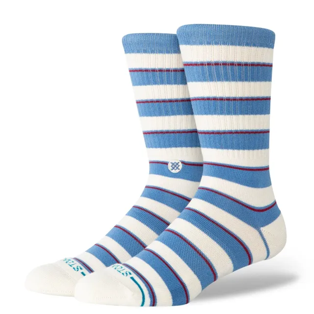 Stance Striped It crewsokker capri blue stribet bomuld