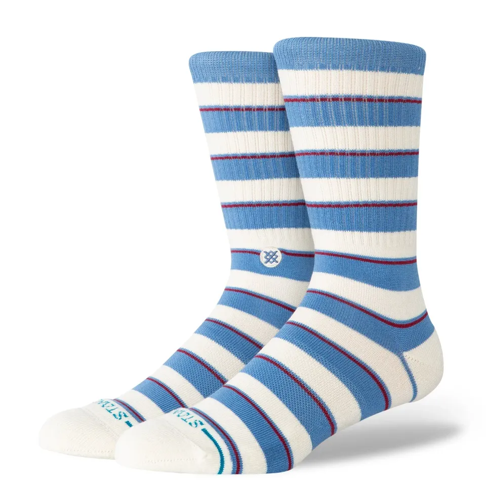 Stance Striped It crewsokker capri blue stribet bomuld