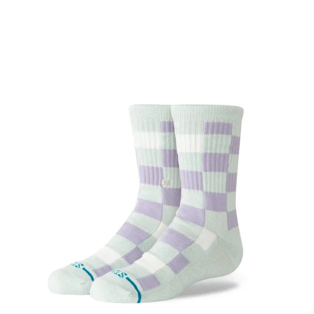 Stance Kids Chef Check Crew Sok lilla bomuld