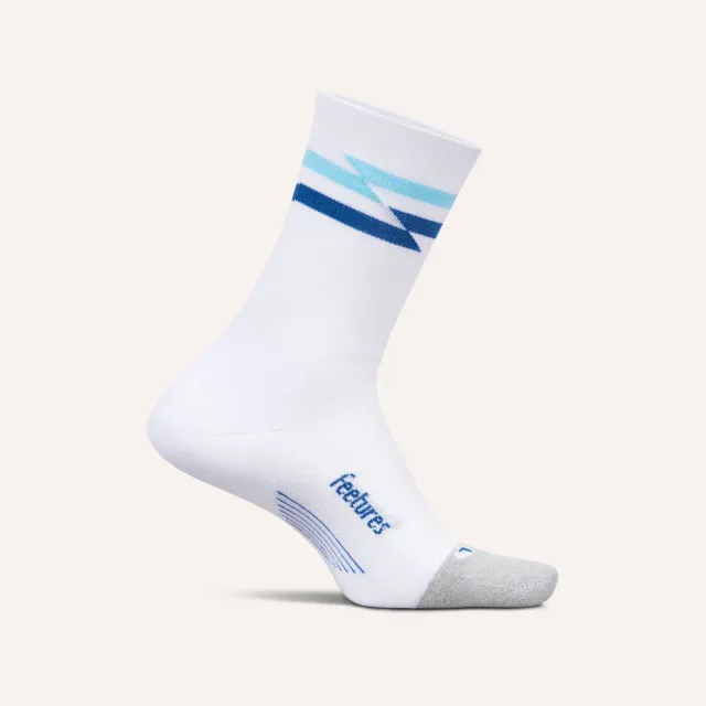 Feetures Elite Light Cushion Mini Crew løbestrømper White Track dæmpning