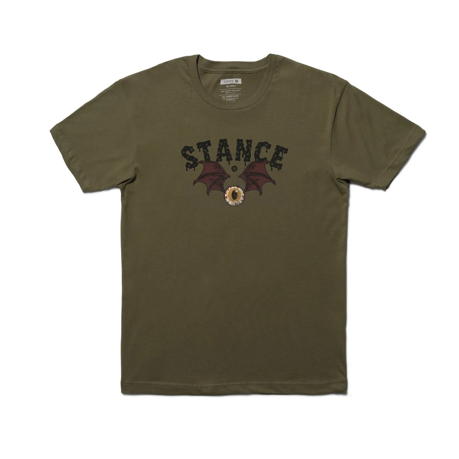 Stance See You t-shirt militærgrøn bomuldsblanding