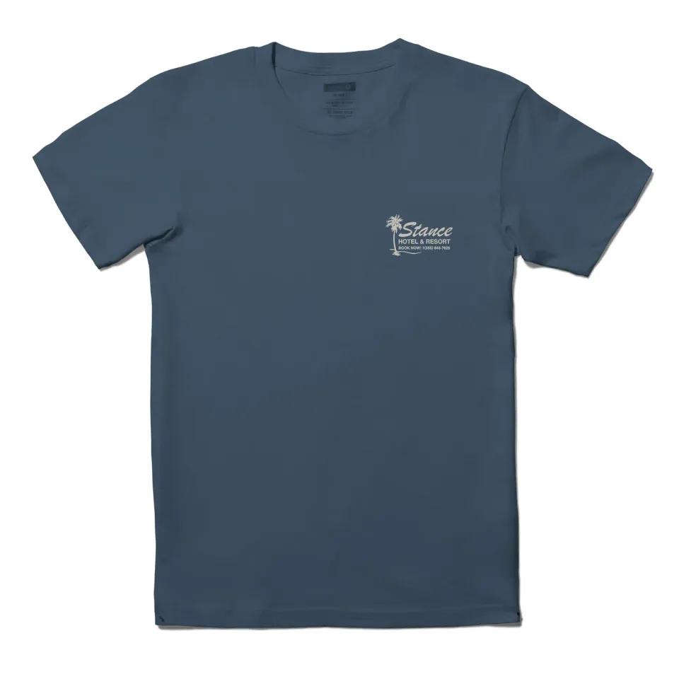 Stance Resort T-shirt havblå 100% bomuld