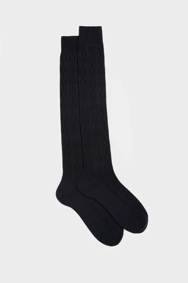 Bresciani Essentials Biagio strømper blå uld