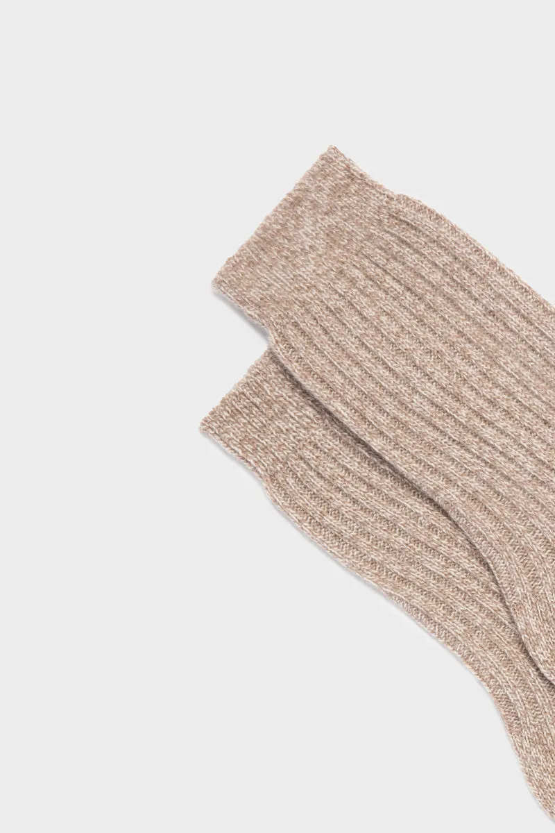 Bresciani Patrizia strømper sand uld cashmere dame