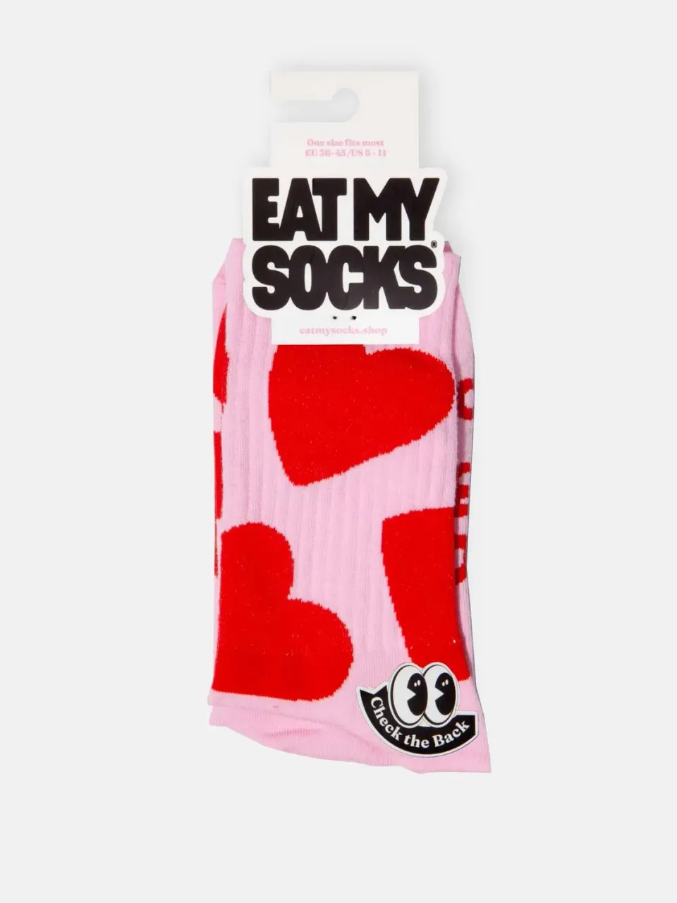 Eat My Socks Love strømper hjerteprint bomuld