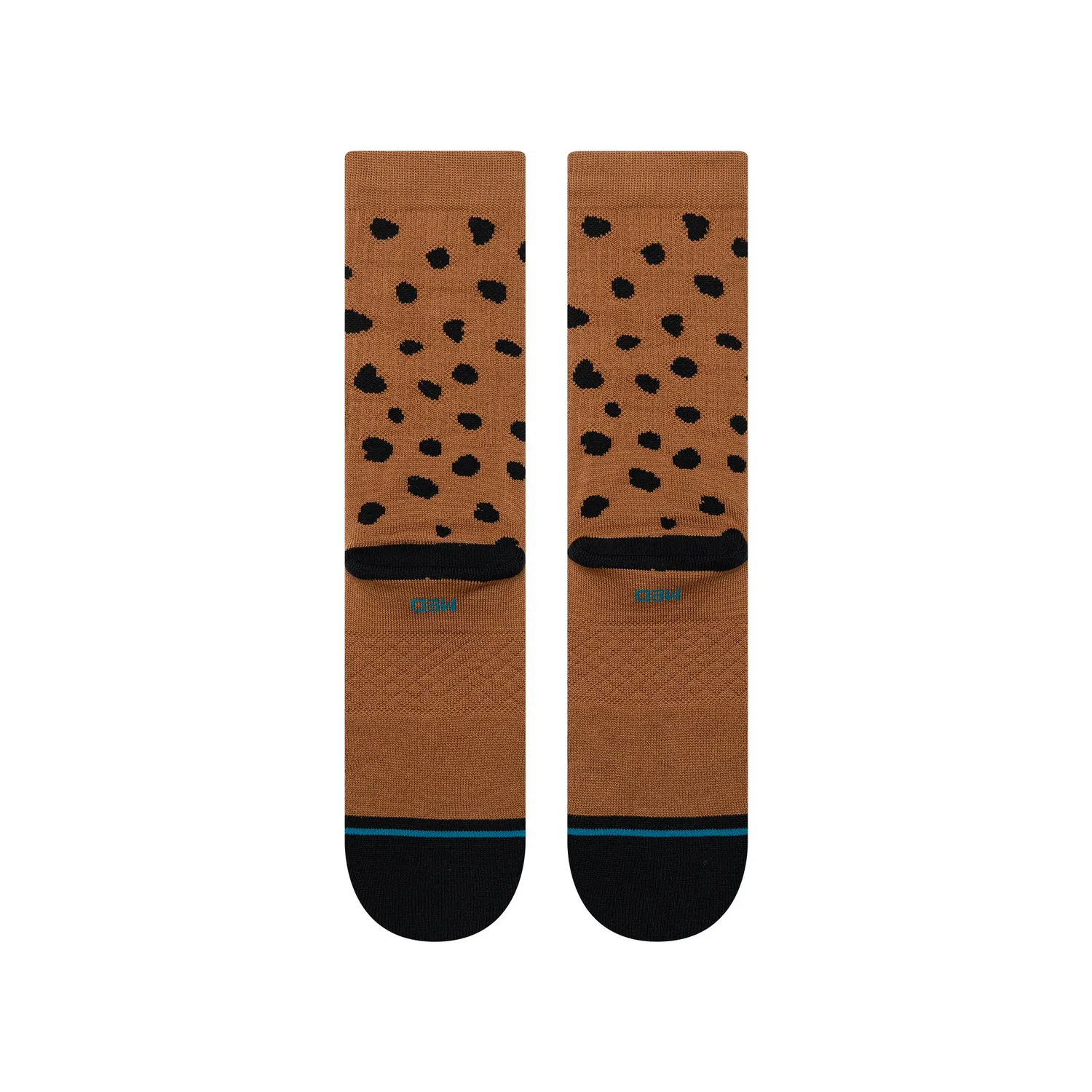 Stance Leopard Crew sokker brun bomuld