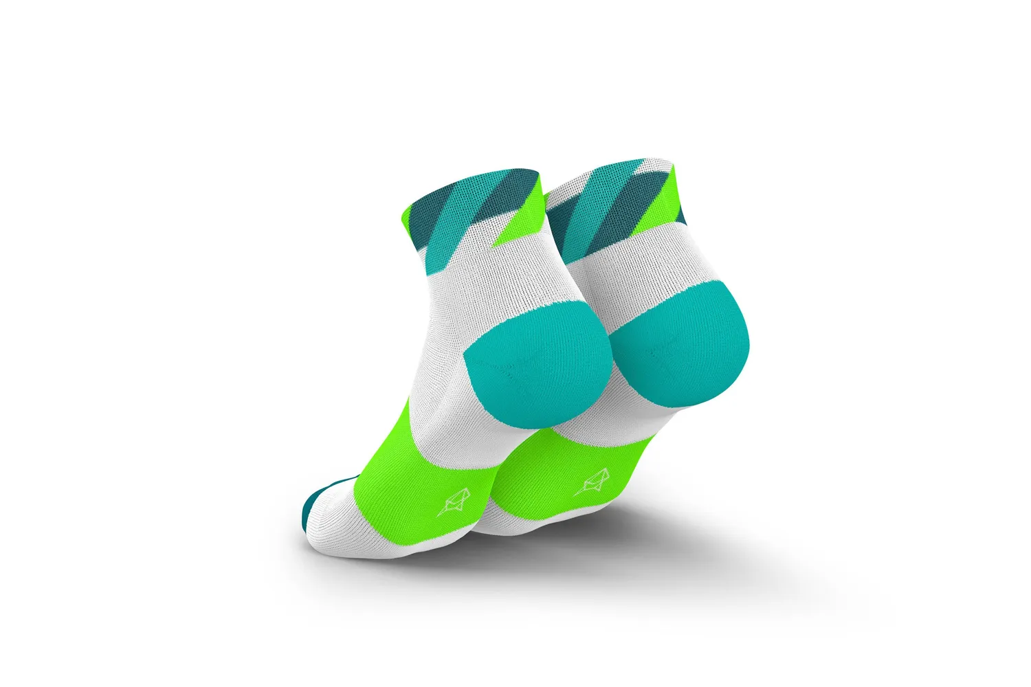 Incylence Running Loops Short løbesokker hvid grøn åndbar