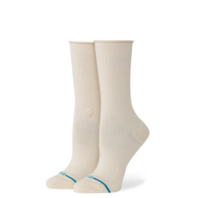 Stance Rolled Solid Crew sokker oatmeal lette
