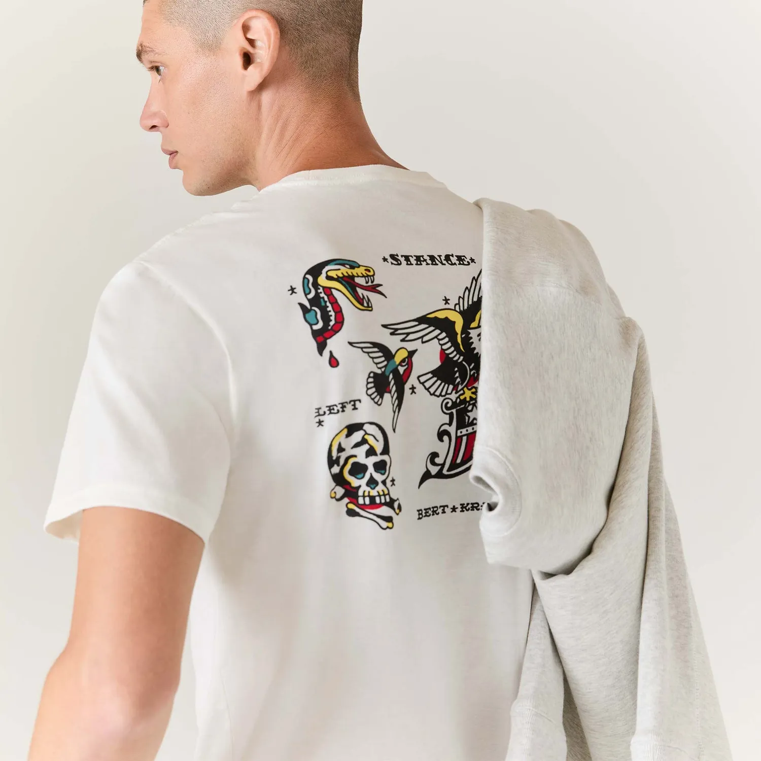 Stance Bert Krak Flash T-shirt creme bomuld