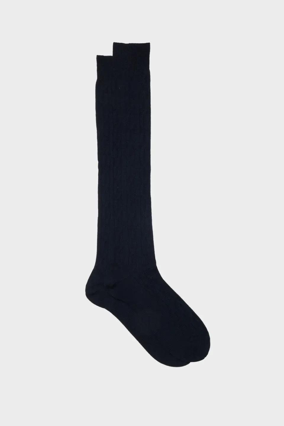 Bresciani Essentials Biagio strømper blå uld flet