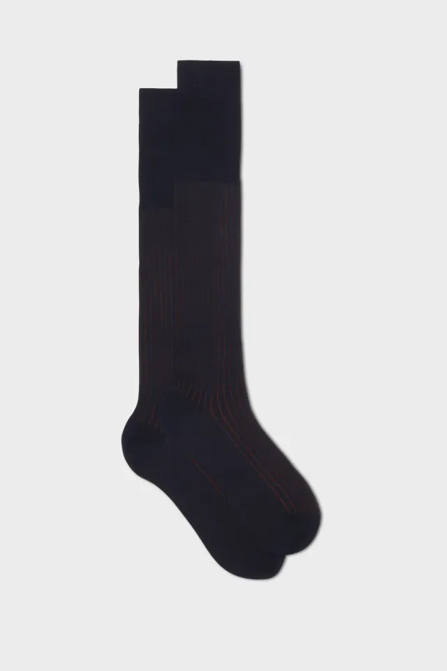 Bresciani Pietro herresokker navy uld bomuld