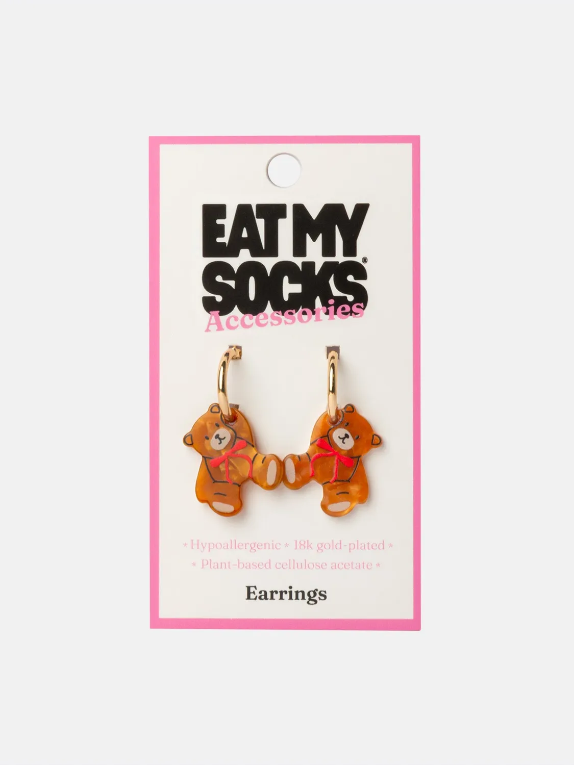 Eat My Socks Teddy Bear øreringe bamse forgyldt