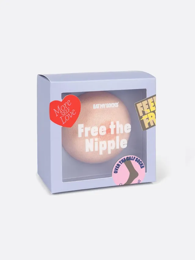 Eat My Socks Free the Nipple sokker hvide