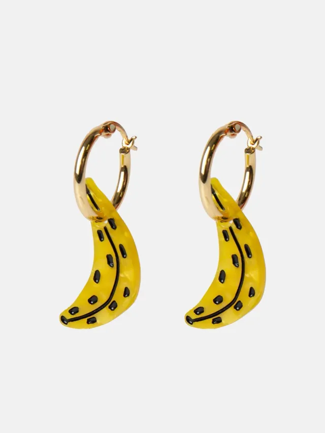 Eat My Socks Banana øreringe guldstål