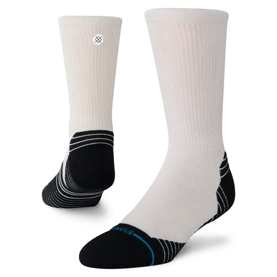 Stance Ribbed Run Light Crew løbestrømper oatmeal