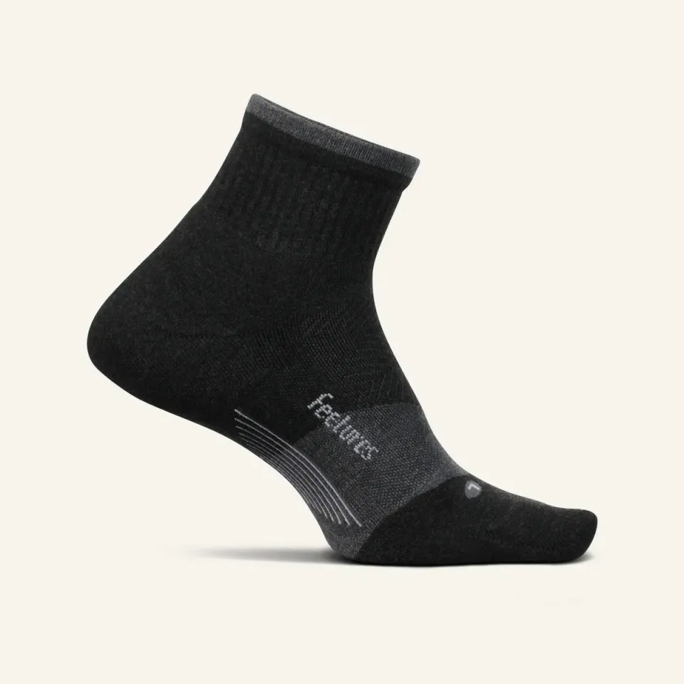 Feetures Trail Max Cushion Quarter trailsokker Charcoal