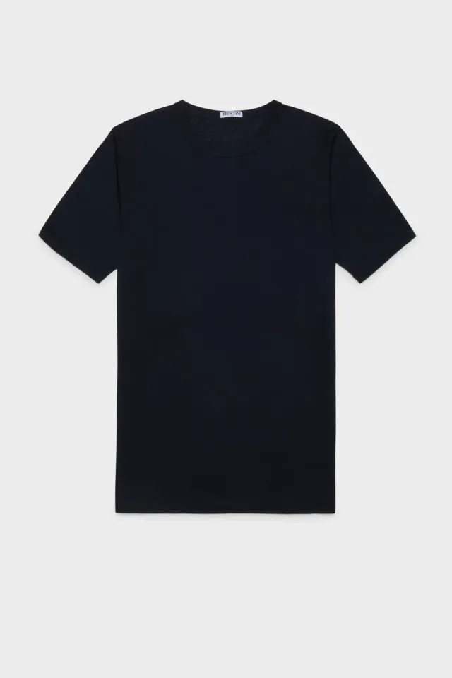 Bresciani Girocollo T-shirt navy bomuld