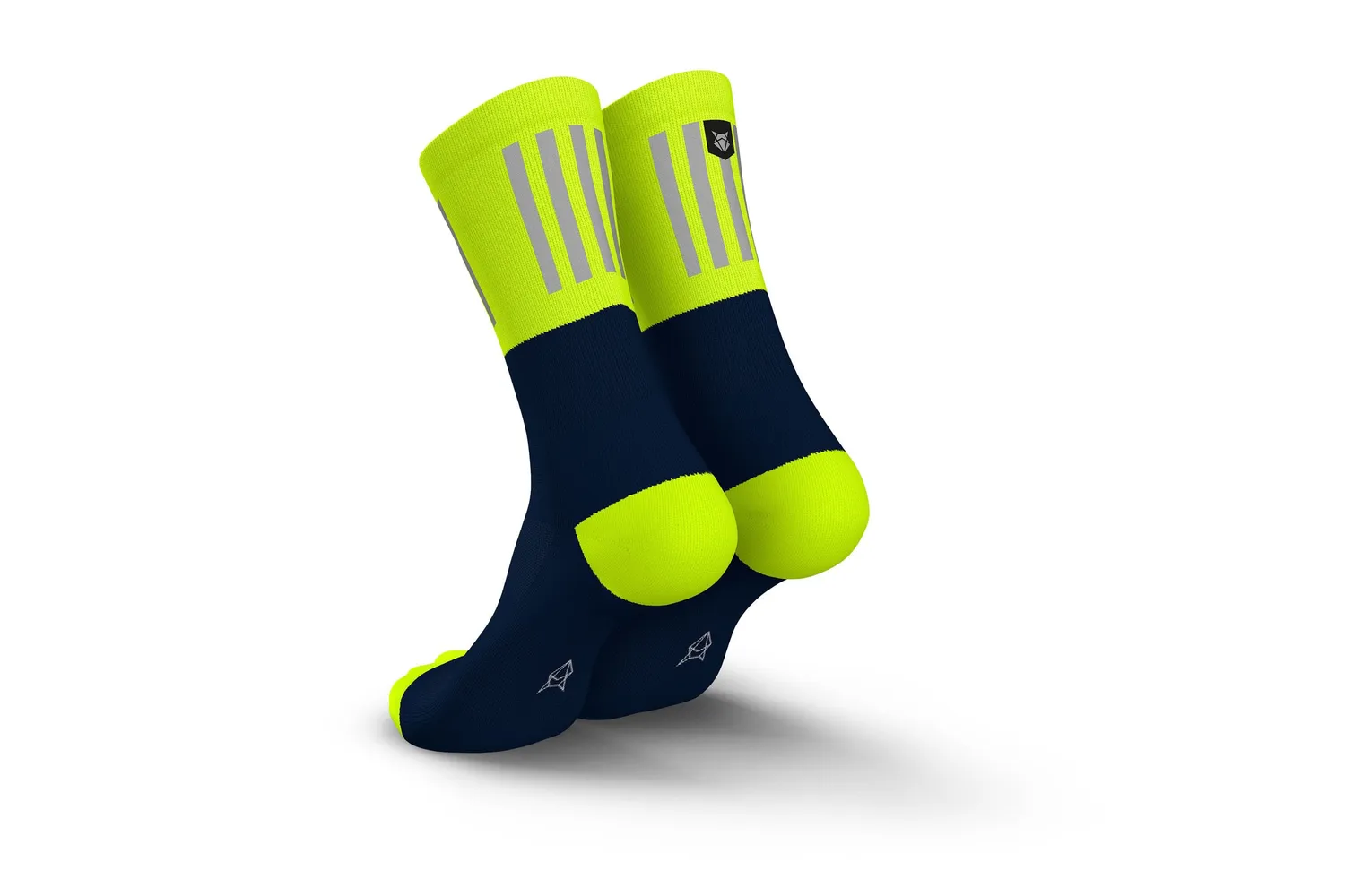 Incylence High-Viz V3 løbestrømper blå-gul 39-42 reflekterende