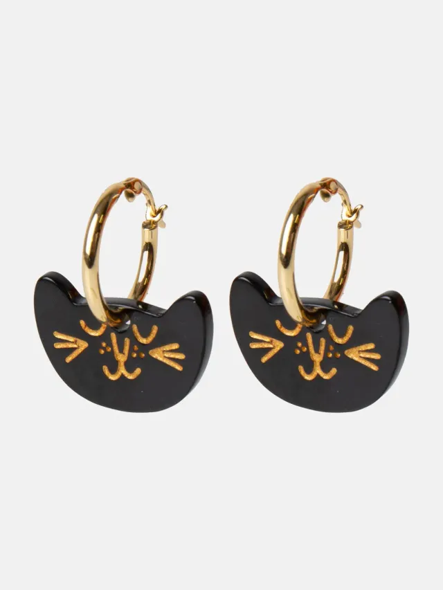 Eat My Socks Cat Earrings øreringe kat