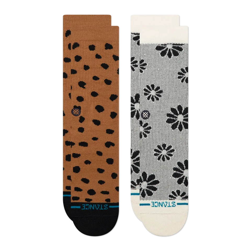 Stance Patterned Lifestyle crew strømper brun 2-pak