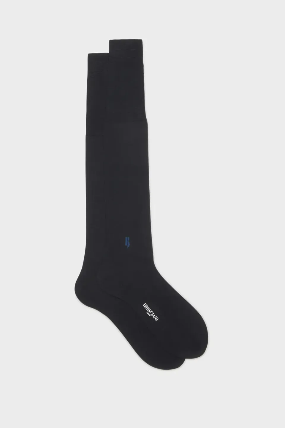 Bresciani Essentials Monogramma herresokker blå bomuld