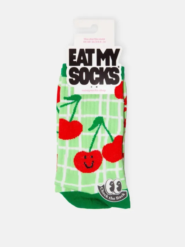 Eat My Socks Cherry sokker flat-pack kirsebær