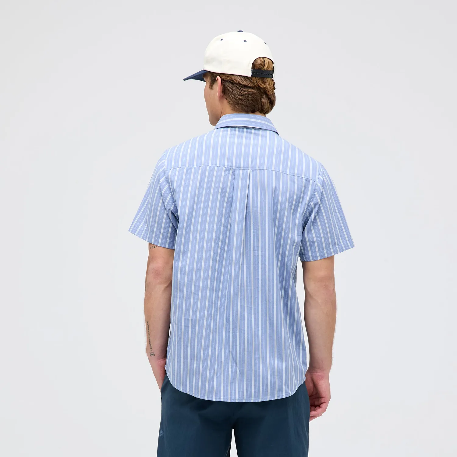 Stance Bales Button Up skjorte stone blue økologisk bomuld
