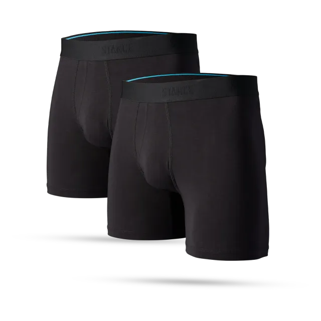 Stance Staple Wholester boxershorts sort 2-pak blød