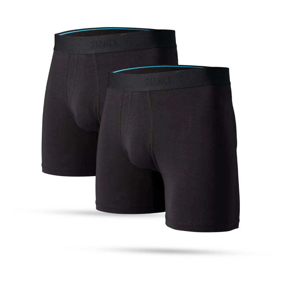 Stance Staple Wholester boxershorts sort 2-pak blød