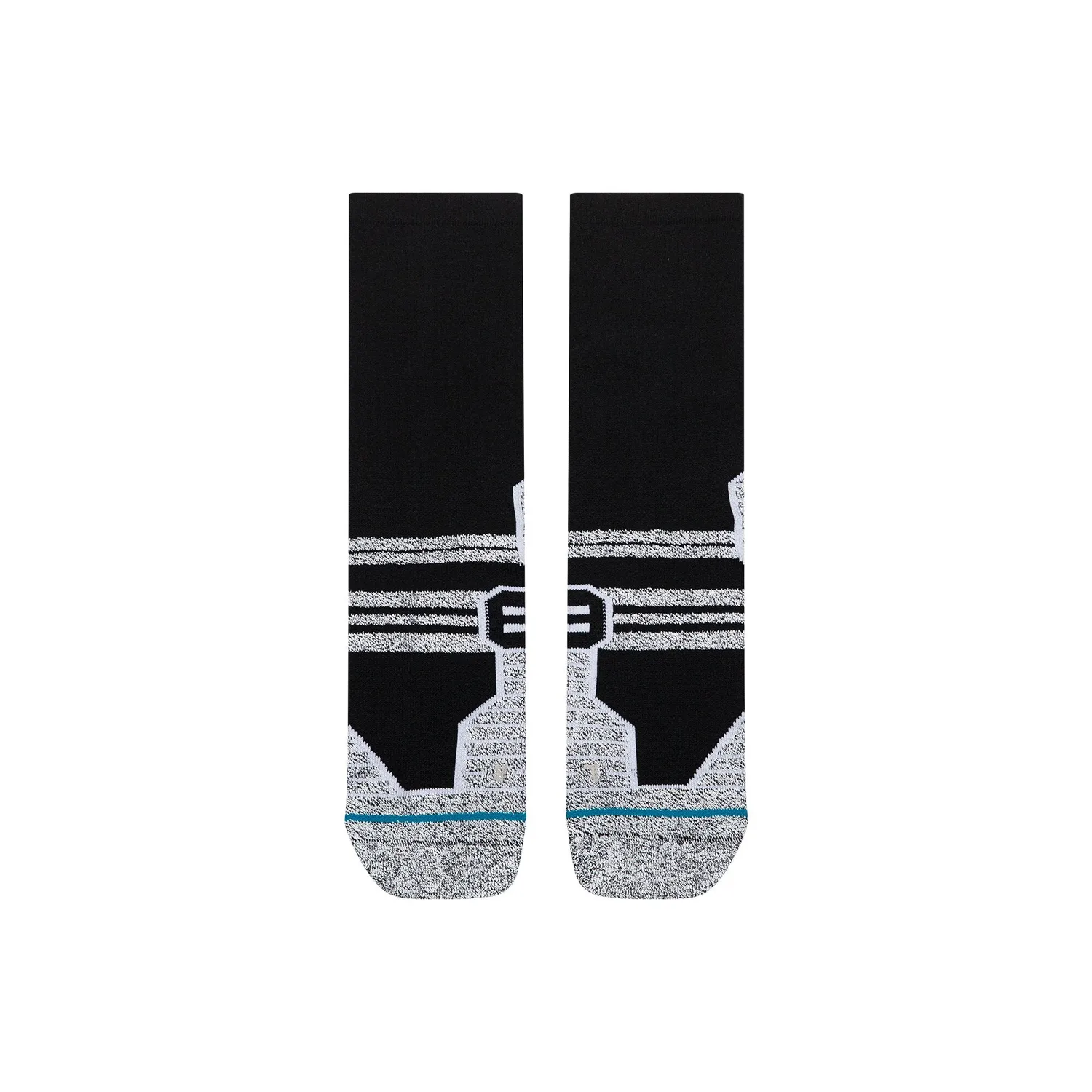 Stance Fusion Grip crew-sok sort – med greb