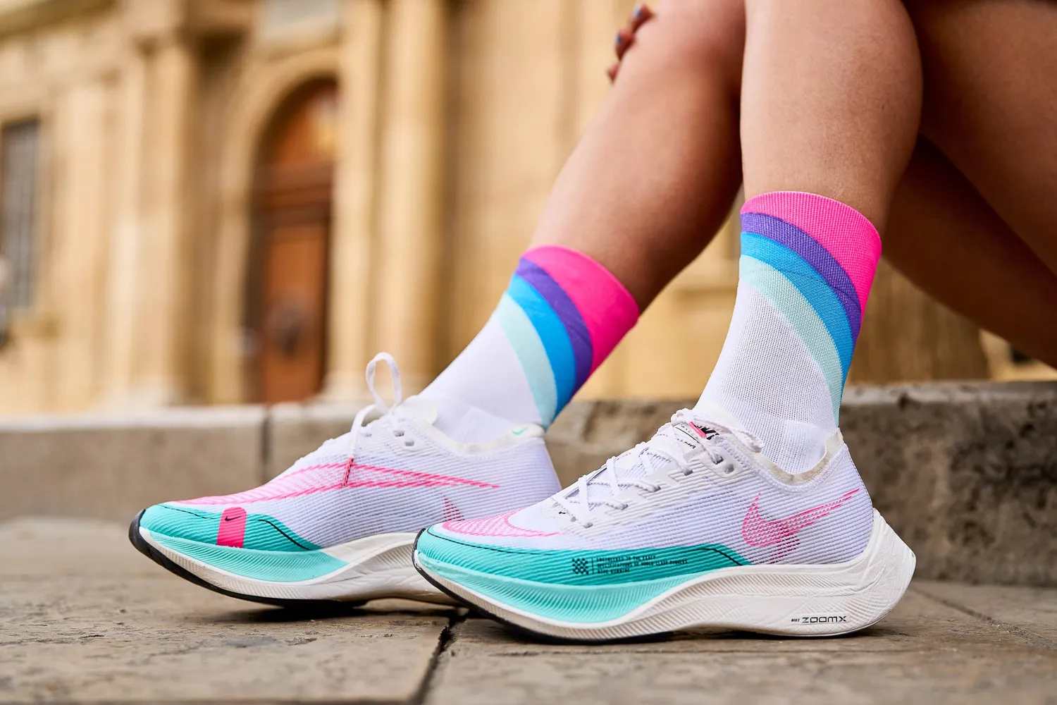 Incylence Running Grades løbestrømper blue pink