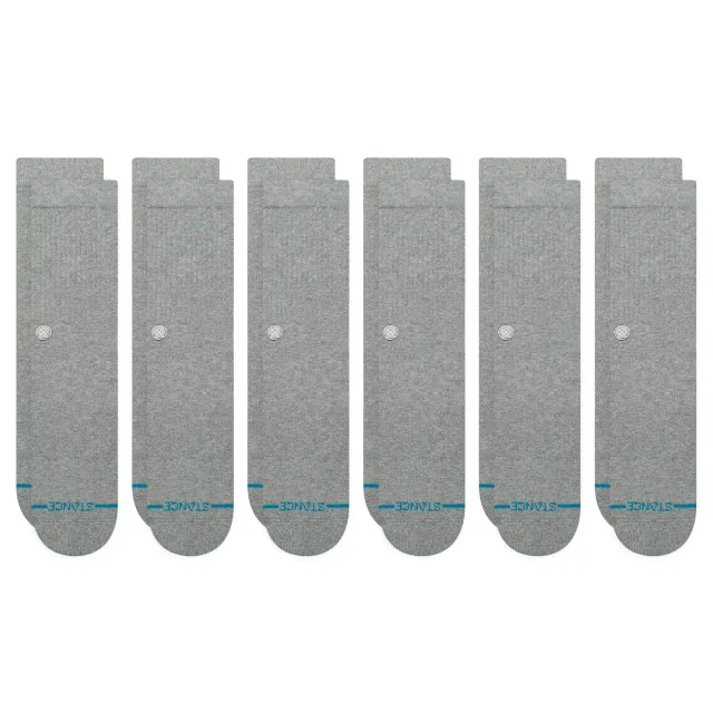 Stance Icon Crew Strømper hvid 6-pak bomuld