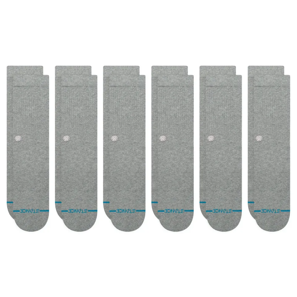 Stance Icon Crew Strømper hvid 6-pak bomuld