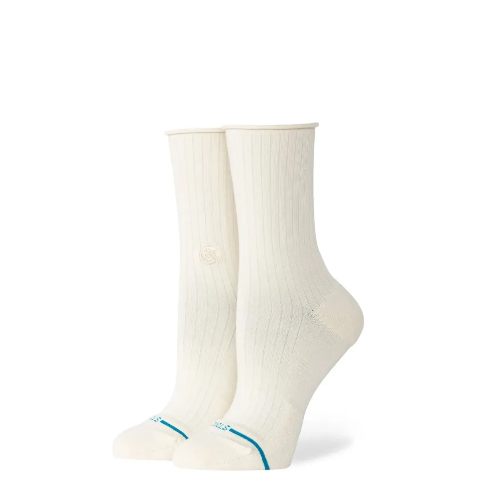 Stance Rolled Cuff quarter sokker creme let polstring