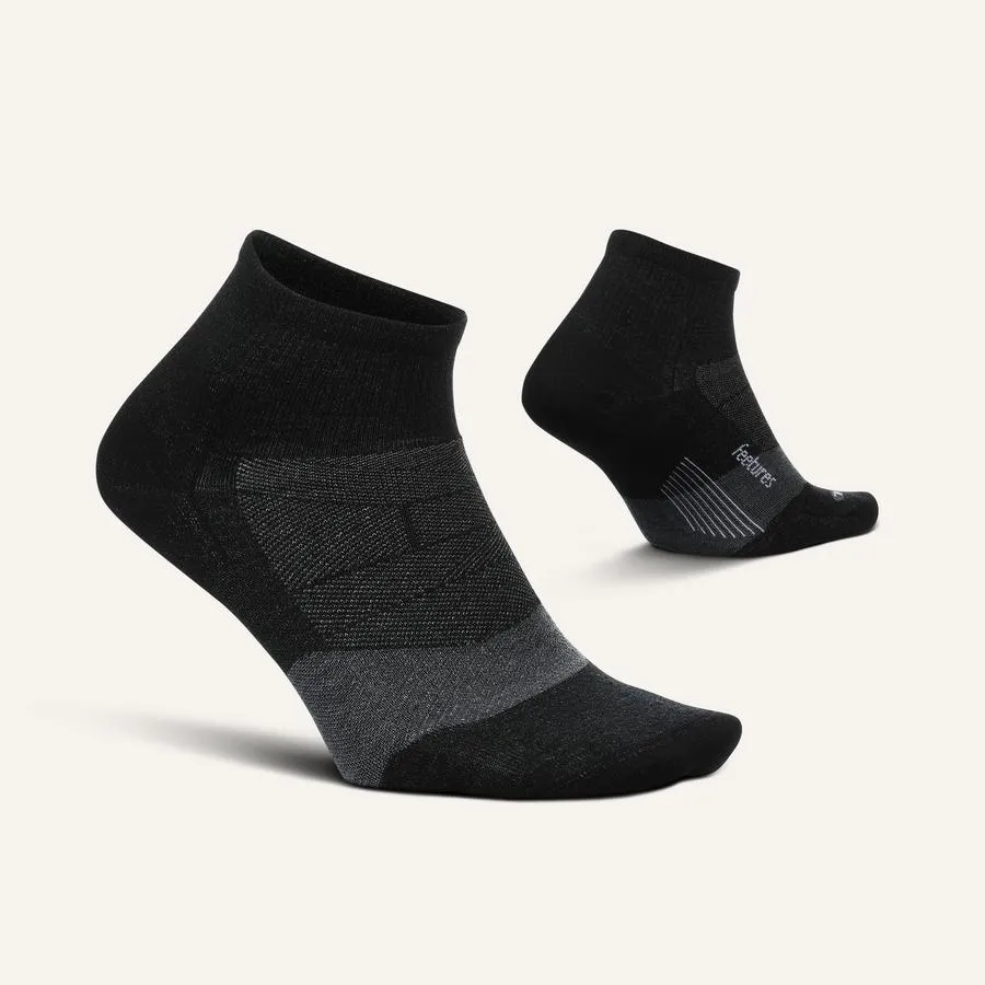 Feetures Merino 10 Cushion Quarter sokker charcoal uld