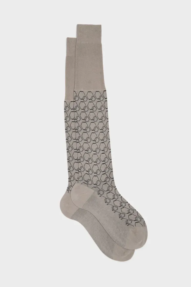 Bresciani Essentials Ivan strømper pearl geometrisk bomuld