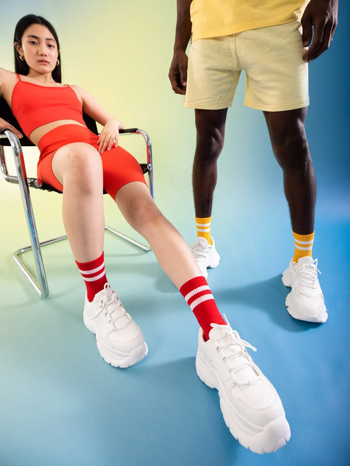 Eat My Socks Ketchup Mustard sokker 2 par rød/gul