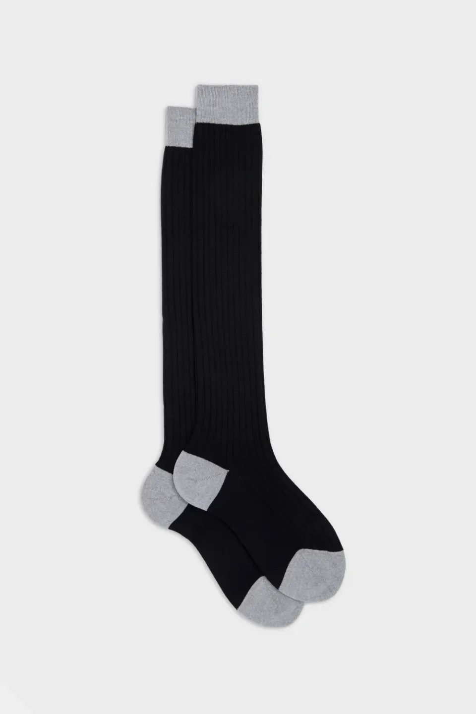 Bresciani Essentials Elia herre uldstrømper sort kontrast