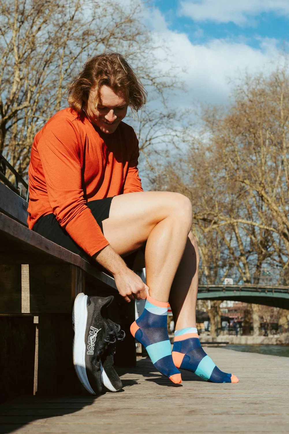Incylence Ultralight Strides Short Navy Inferno strømper