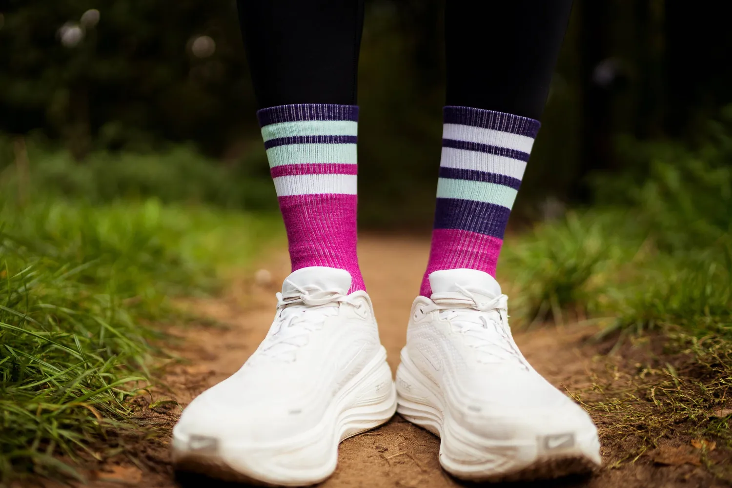 Incylence Merino Strive Magenta Cyan strømper merinould