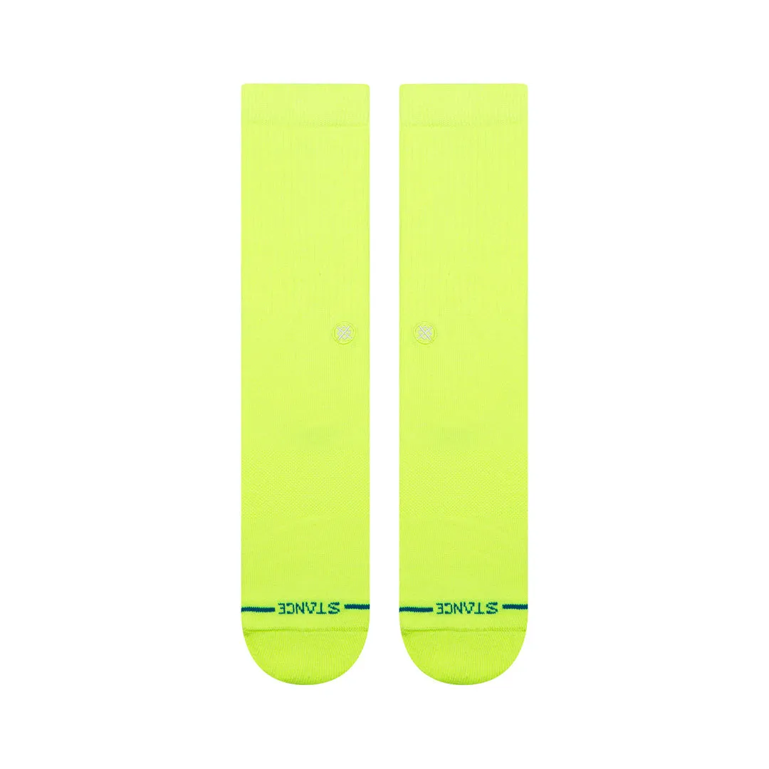 Stance Icon Crew strømper neongul bomuld