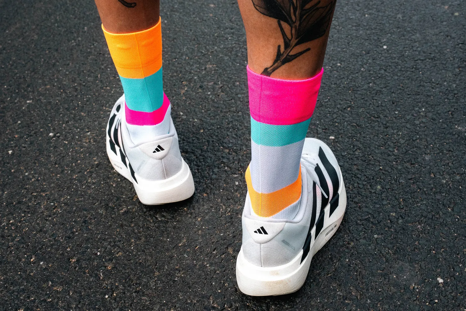 Incylence Running Bands løbestrømper cyan orange polstrede