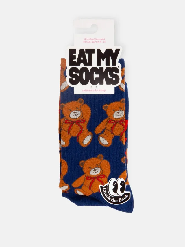 Eat My Socks Teddy Bear sokker 1 par brun