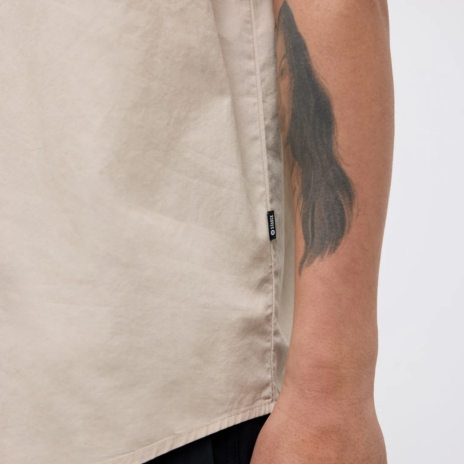 Stance Bales Button Up t-shirt string grey økologisk