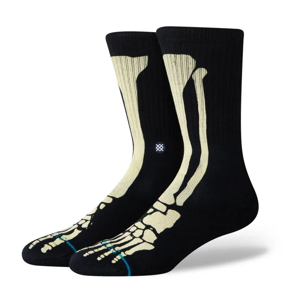 Stance Bones 3 crew sokker sort medium polstring
