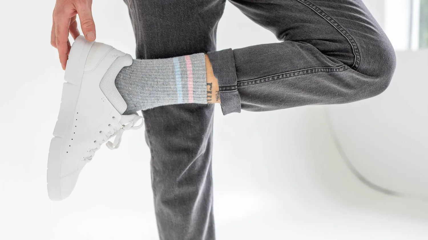Incylence Lifestyle One Grey Blue hverdagssokker bomuld silke